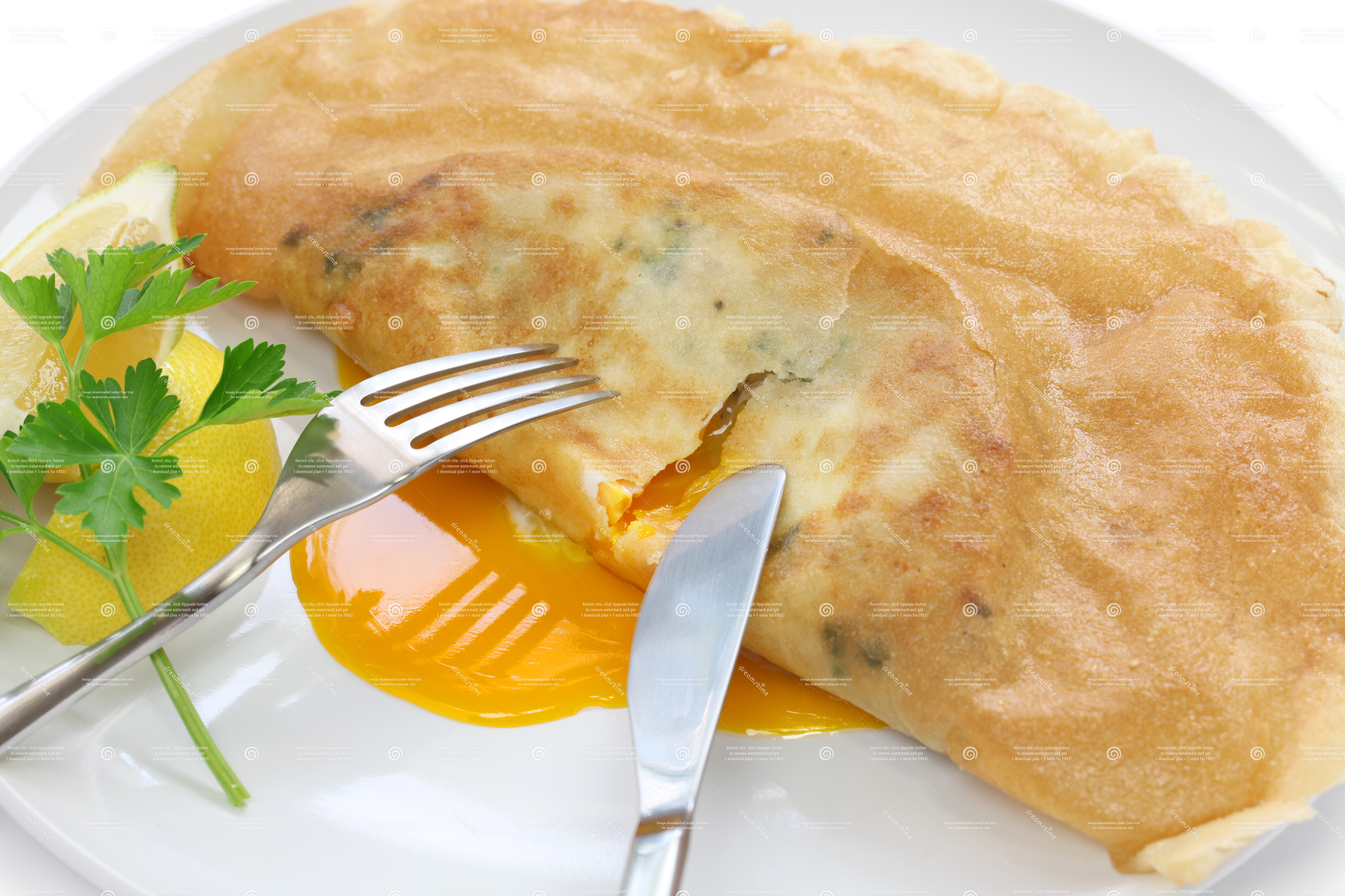 Crispy brik pastry with egg